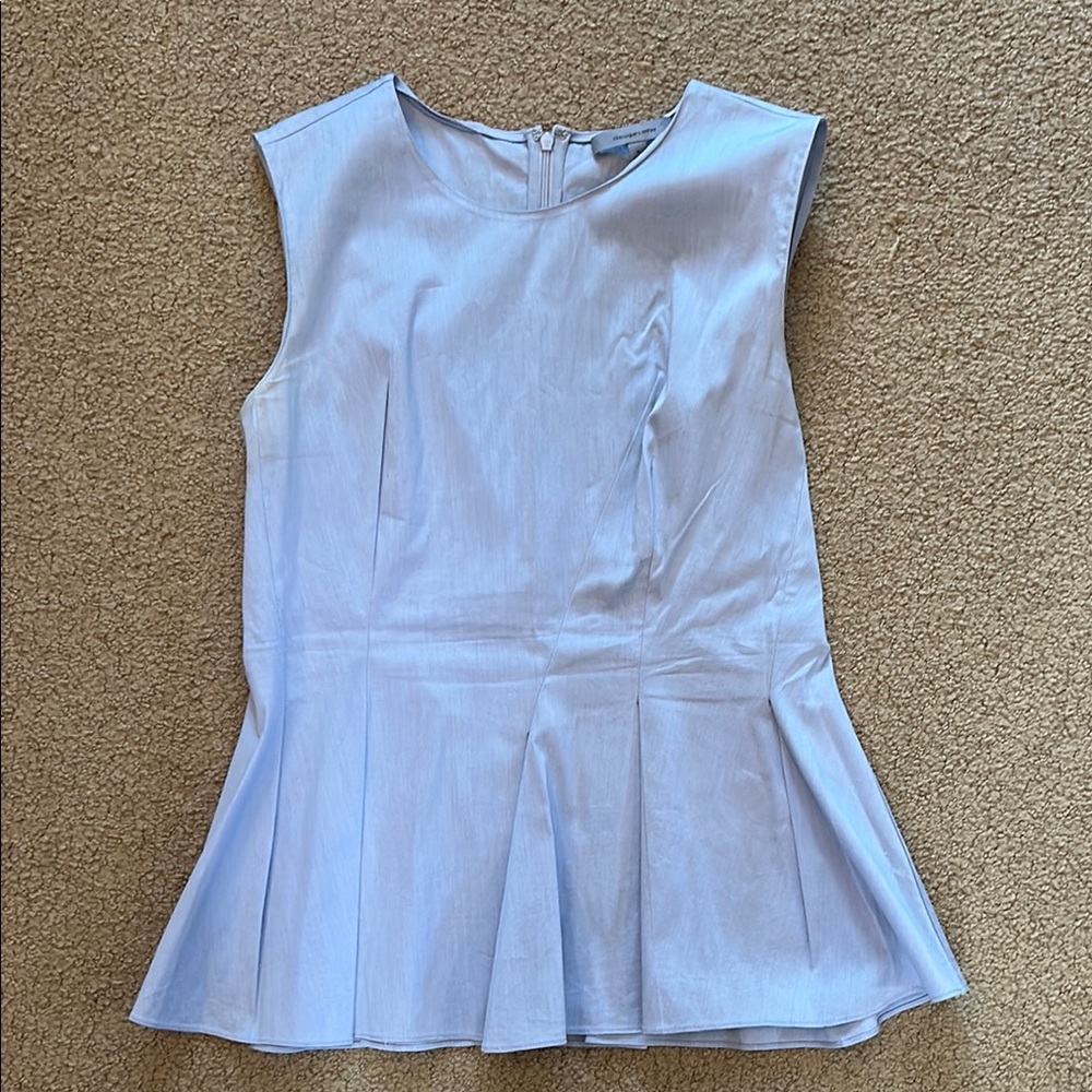 Light Blue Sleeveless Peplum Top